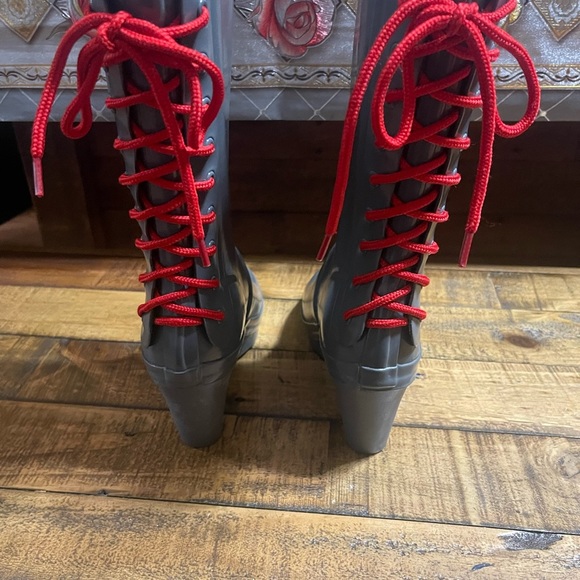 Hunter lace up gray boots - Picture 7 of 9